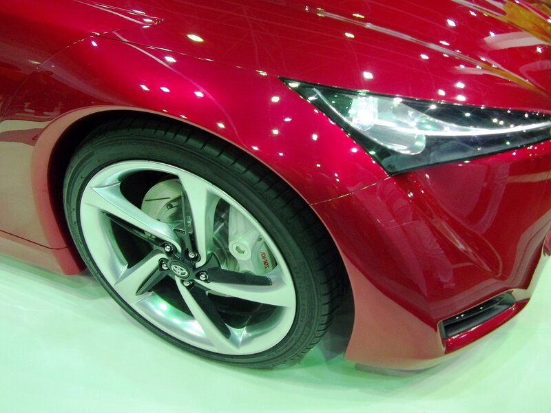 Red Car Front Wheel