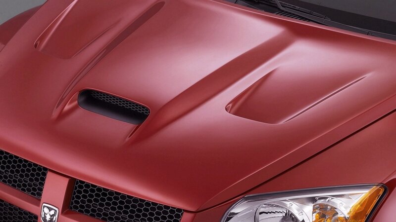 red car hood with vents