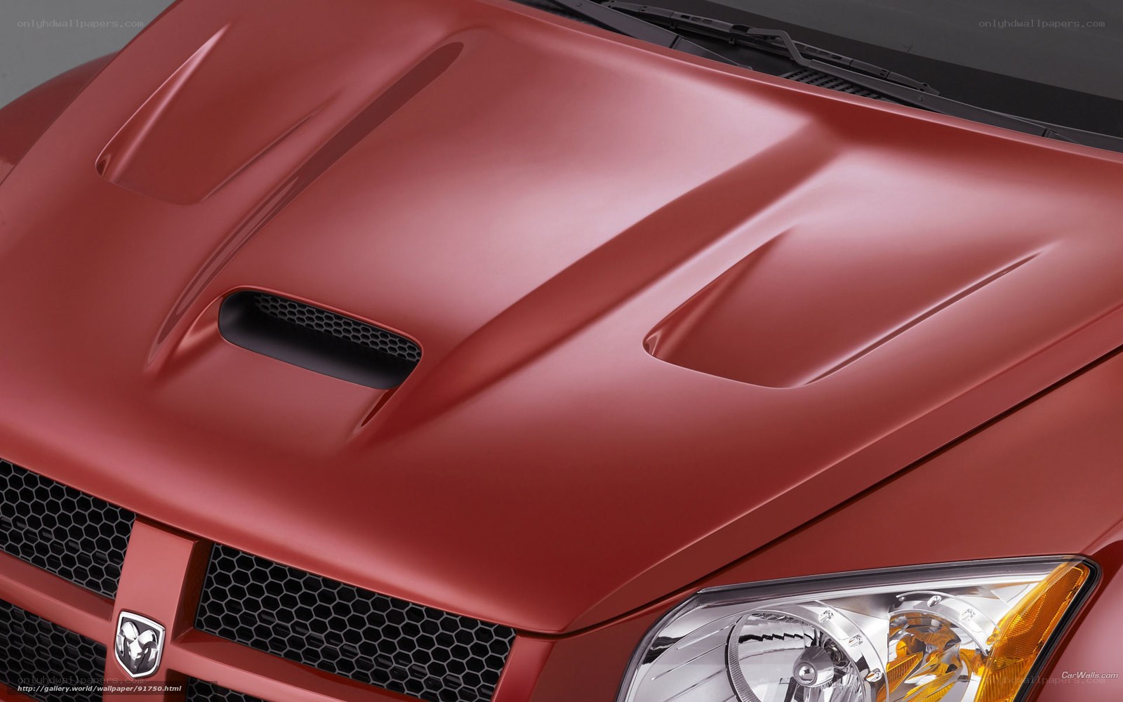 red car hood with vents