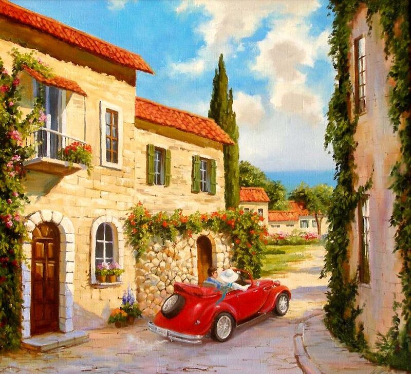 Red Car in Alley
