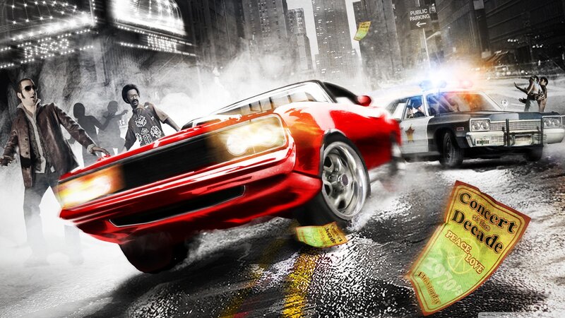 Red Car in Pursuit — Dramatic