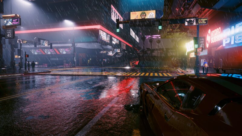 Red Car in Rain