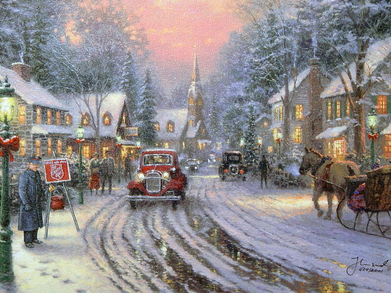 Red Car in Snow — White