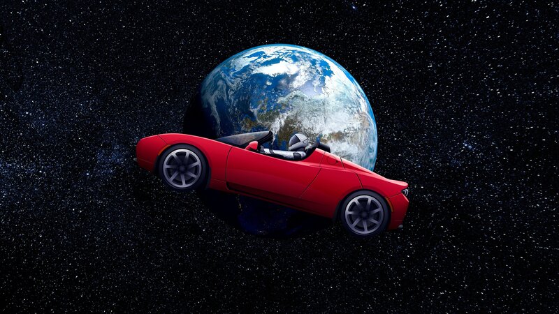 Red Car in Space