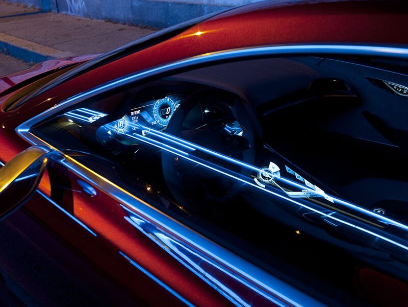 Red Car Interior — Dramatic, Night
