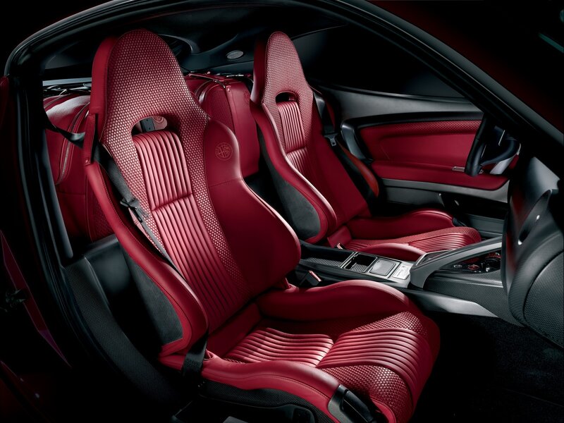 Red Car Interior — Dramatic, Photograph, Seats, Steering Wheel