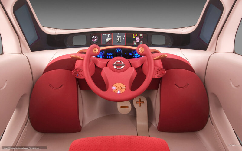 Red Car Interior — Futuristic