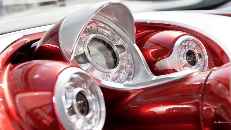 Red Car Interior — Modern, Photograph, Dashboard