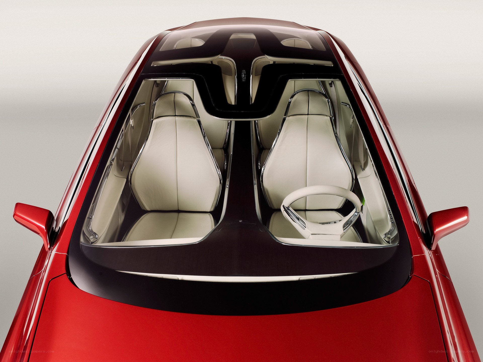 Red car interior view