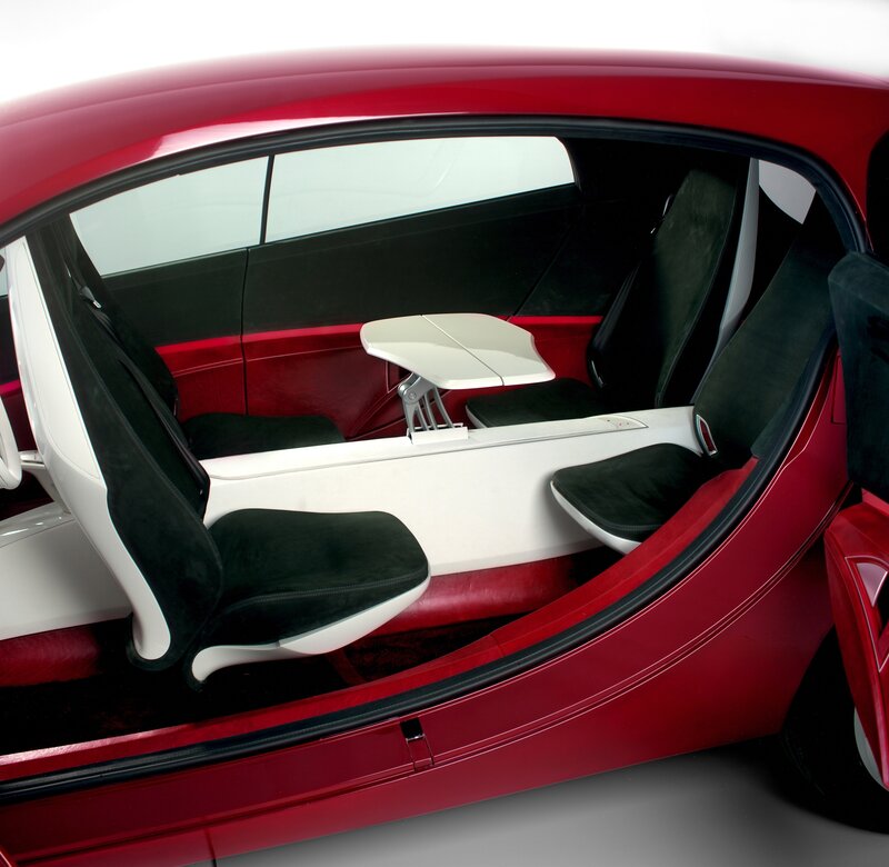 red car interior with black seats