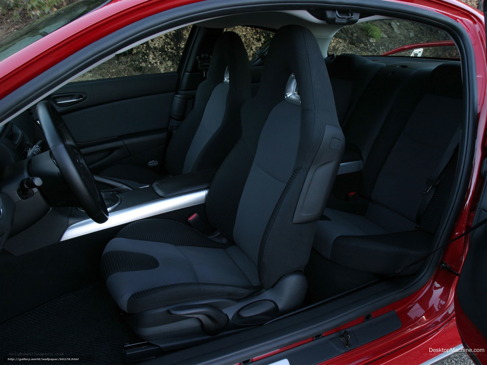 red car interior with black seats