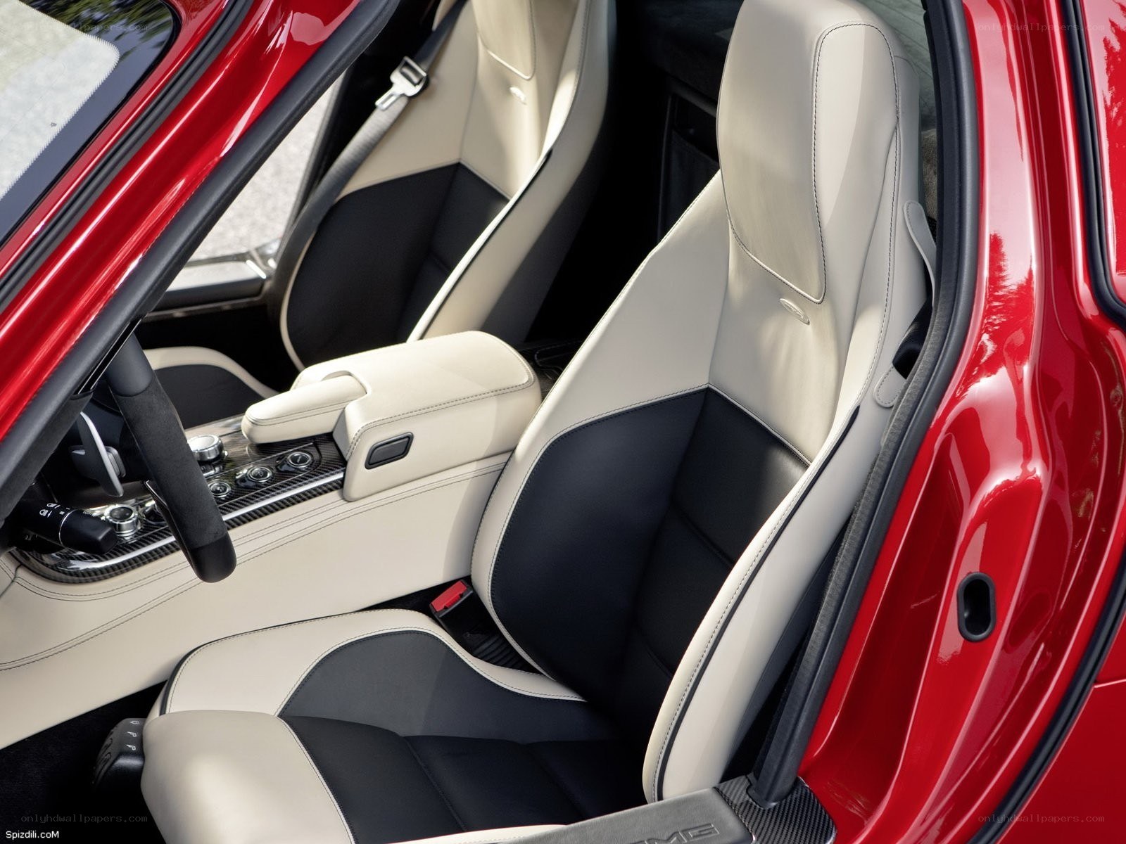 red car interior with leather seats