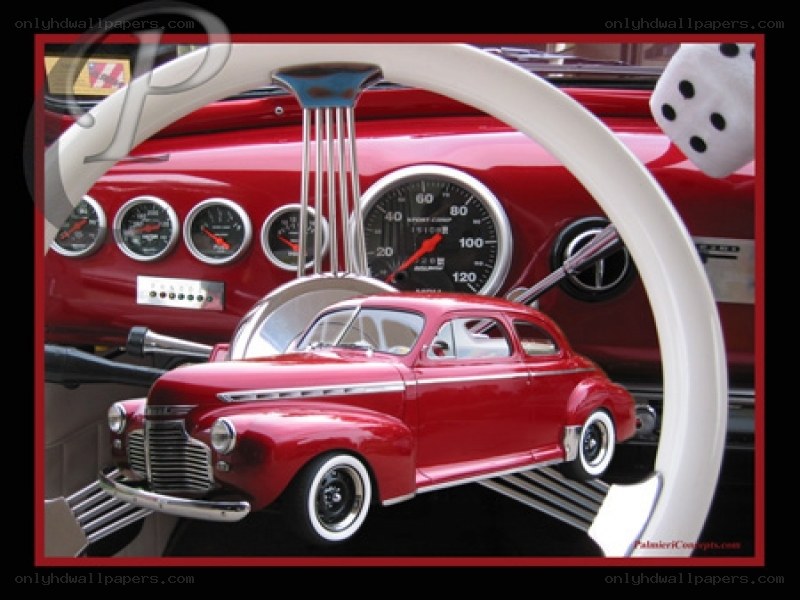 Red car model with dashboard