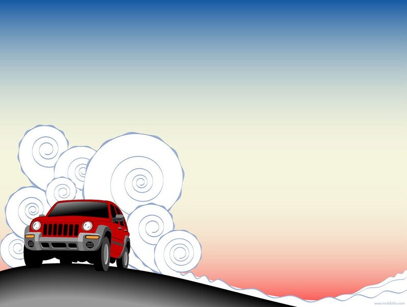 red car on a hill