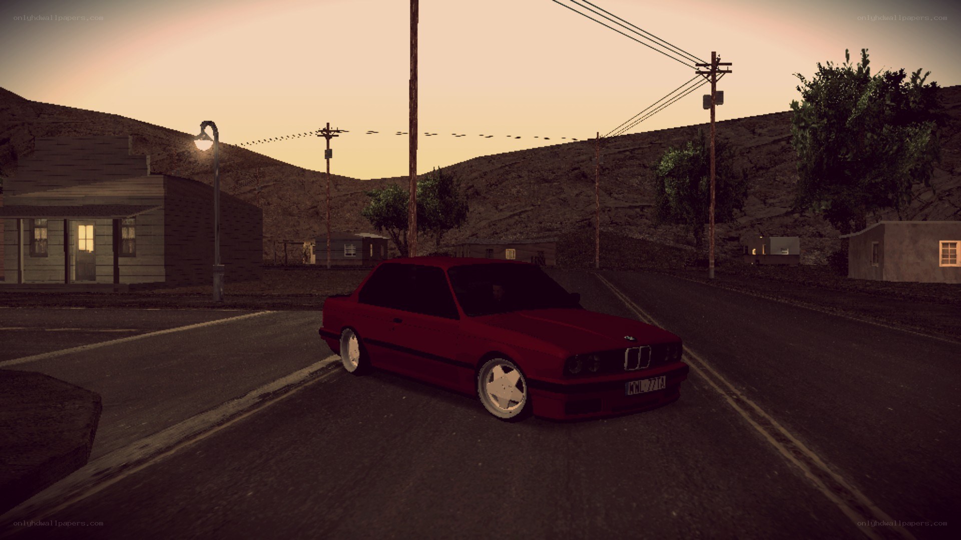 red car on a road