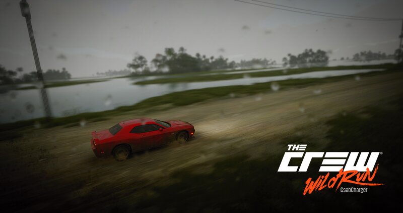 Red Car on Dirt Road — Driving