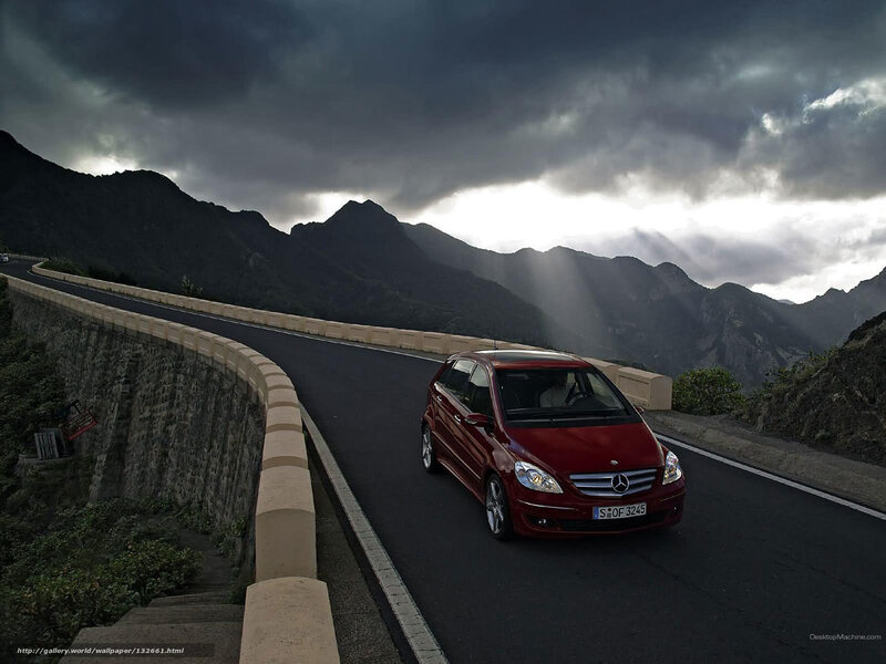 Red Car on Mountain Road — Dramatic