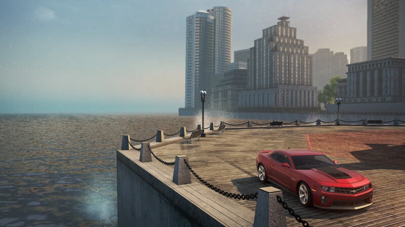 Red Car on Pier