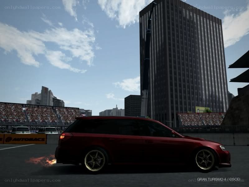 Red car on racetrack
