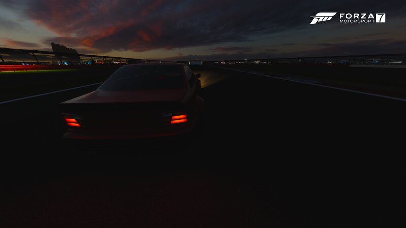 Red Car on Racetrack — Black