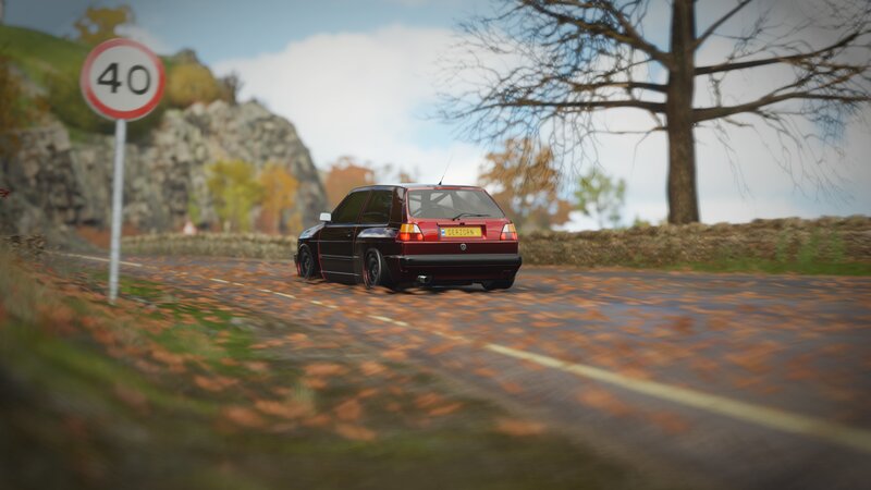Red Car on Road — Calm