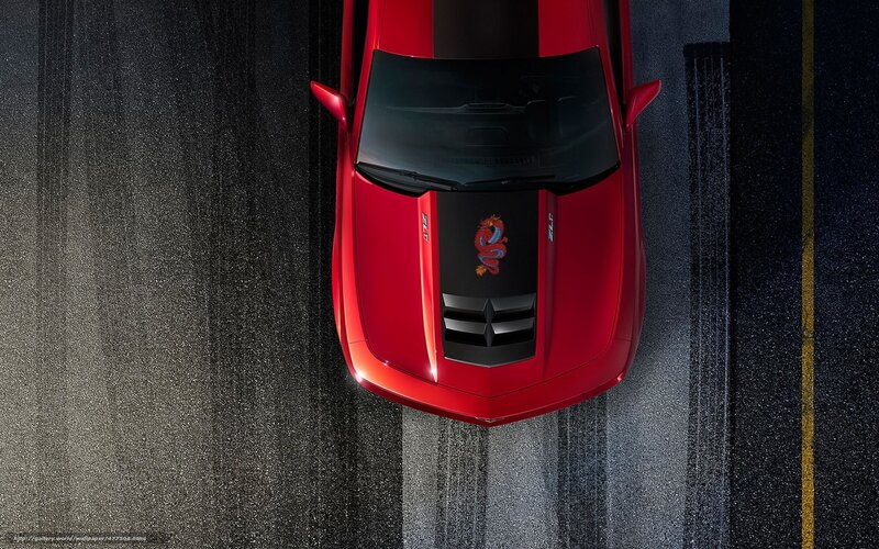 Red Car on Road — Dramatic, Photograph