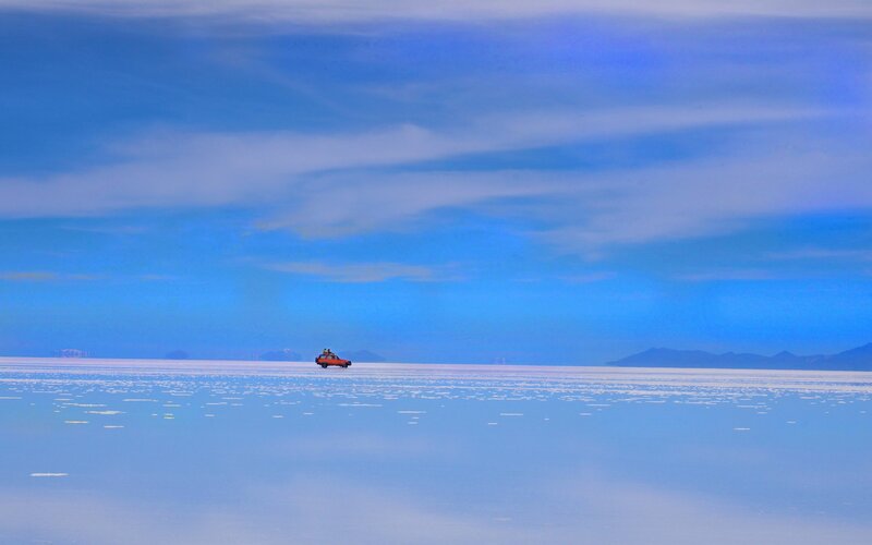 Red Car on Salt Flat