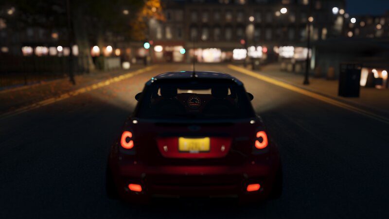 Red Car on Street — Calm