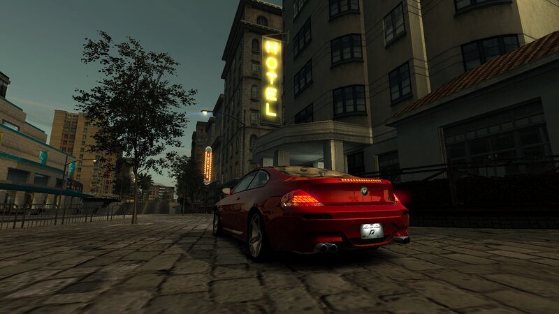 Red Car on Street — Urban