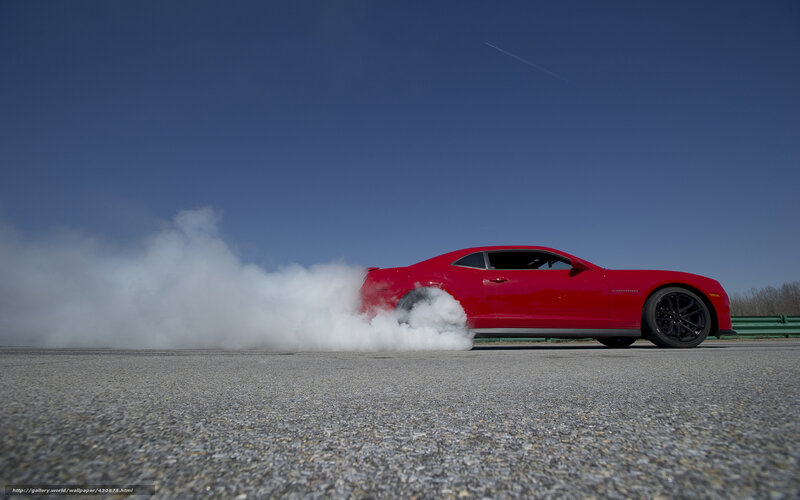 Red Car Performing Burnout — Dramatic