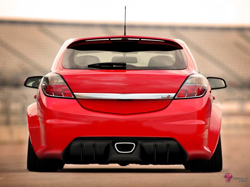 Red Car Rear View — Dramatic