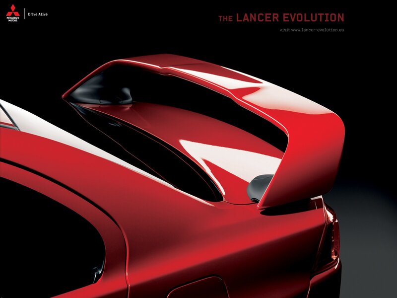 Red Car Rear Wing — Dramatic, Photograph