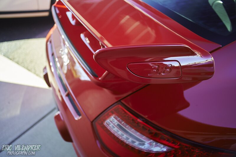 Red Car Rear Wing — Dramatic