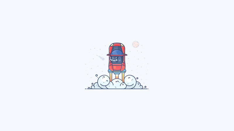 Red Car Rocket Launch