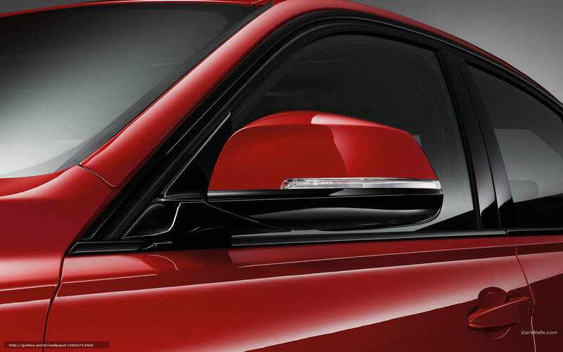 Red Car Side Mirror — Dramatic