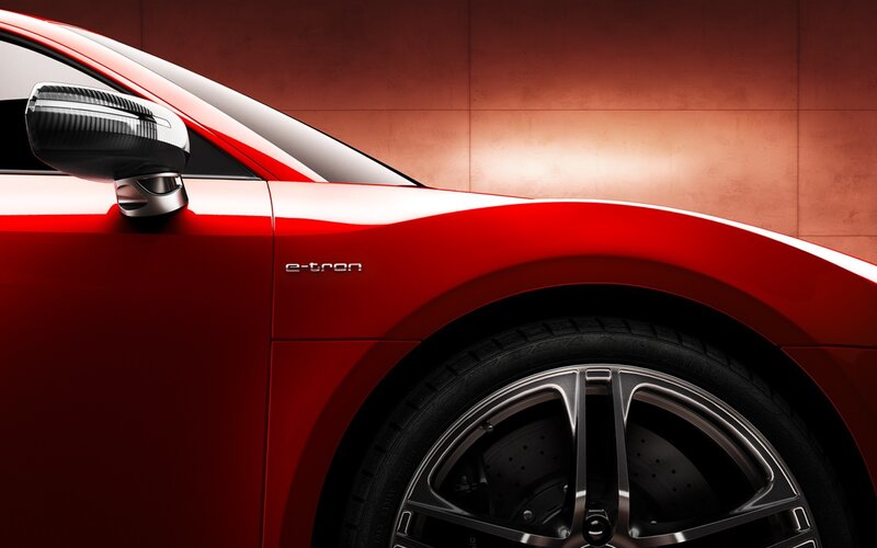Red Car Side Profile — Dramatic, Photograph