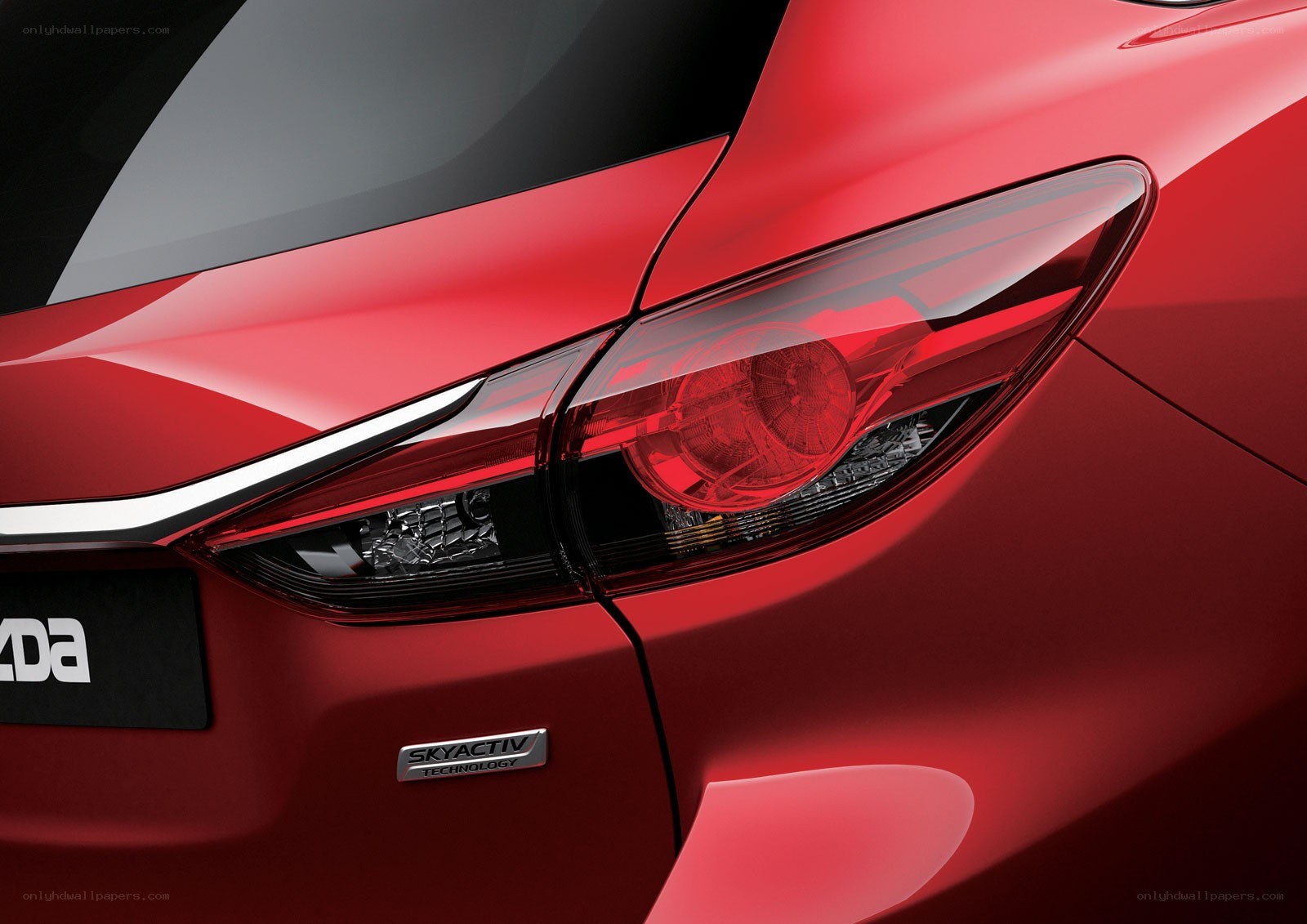 Red car taillight close-up