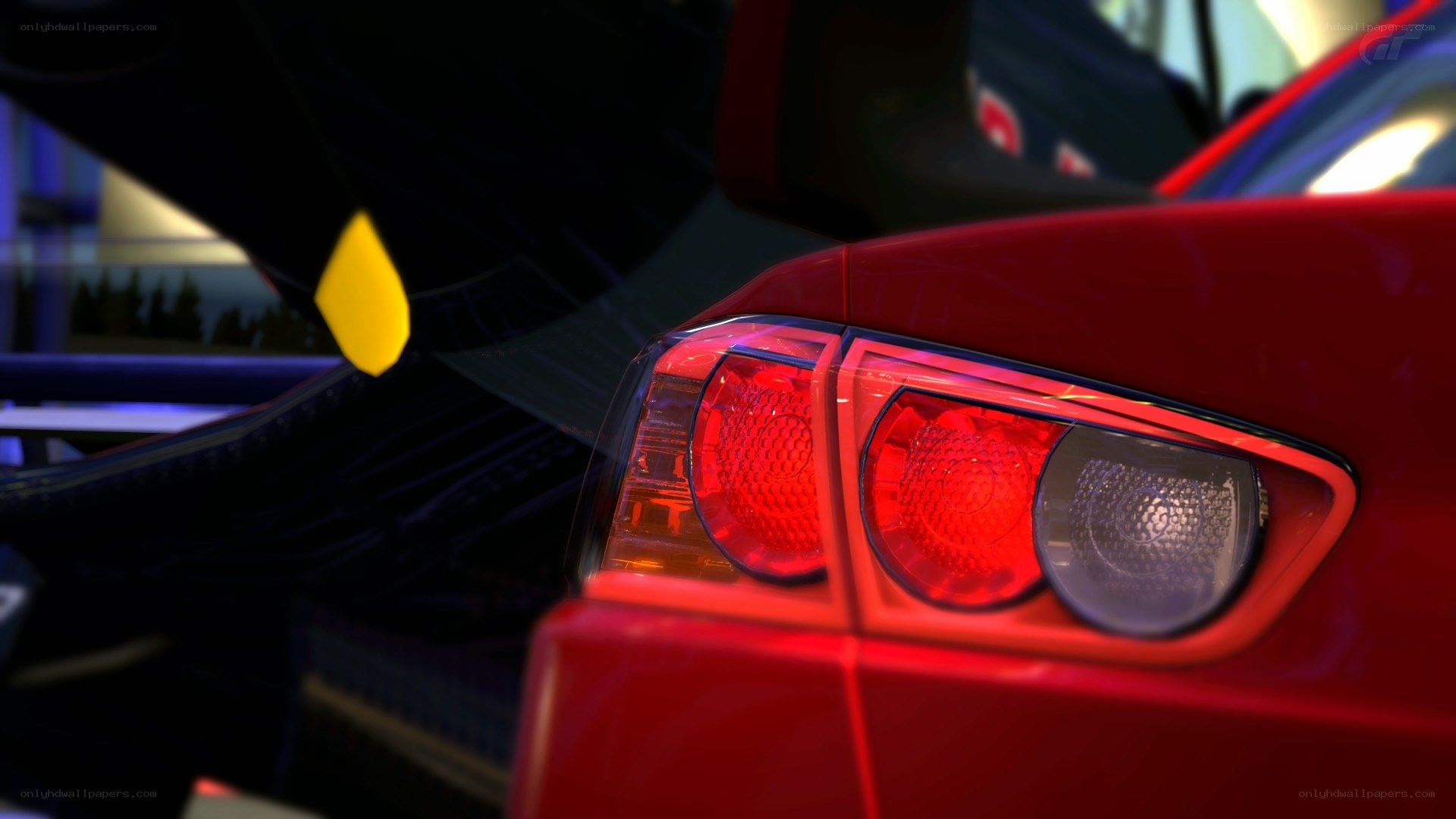 red car taillight close-up