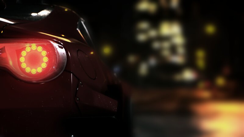 Red Car Taillight — Dark