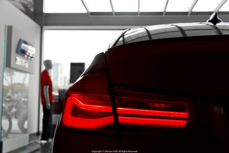 Red Car Taillight — Dramatic, Afternoon