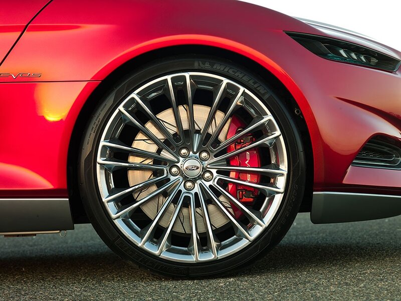 red car wheel close-up
