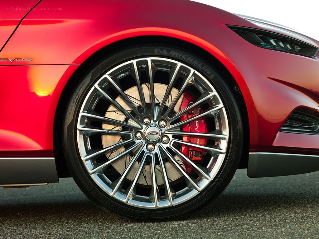 red car wheel close-up