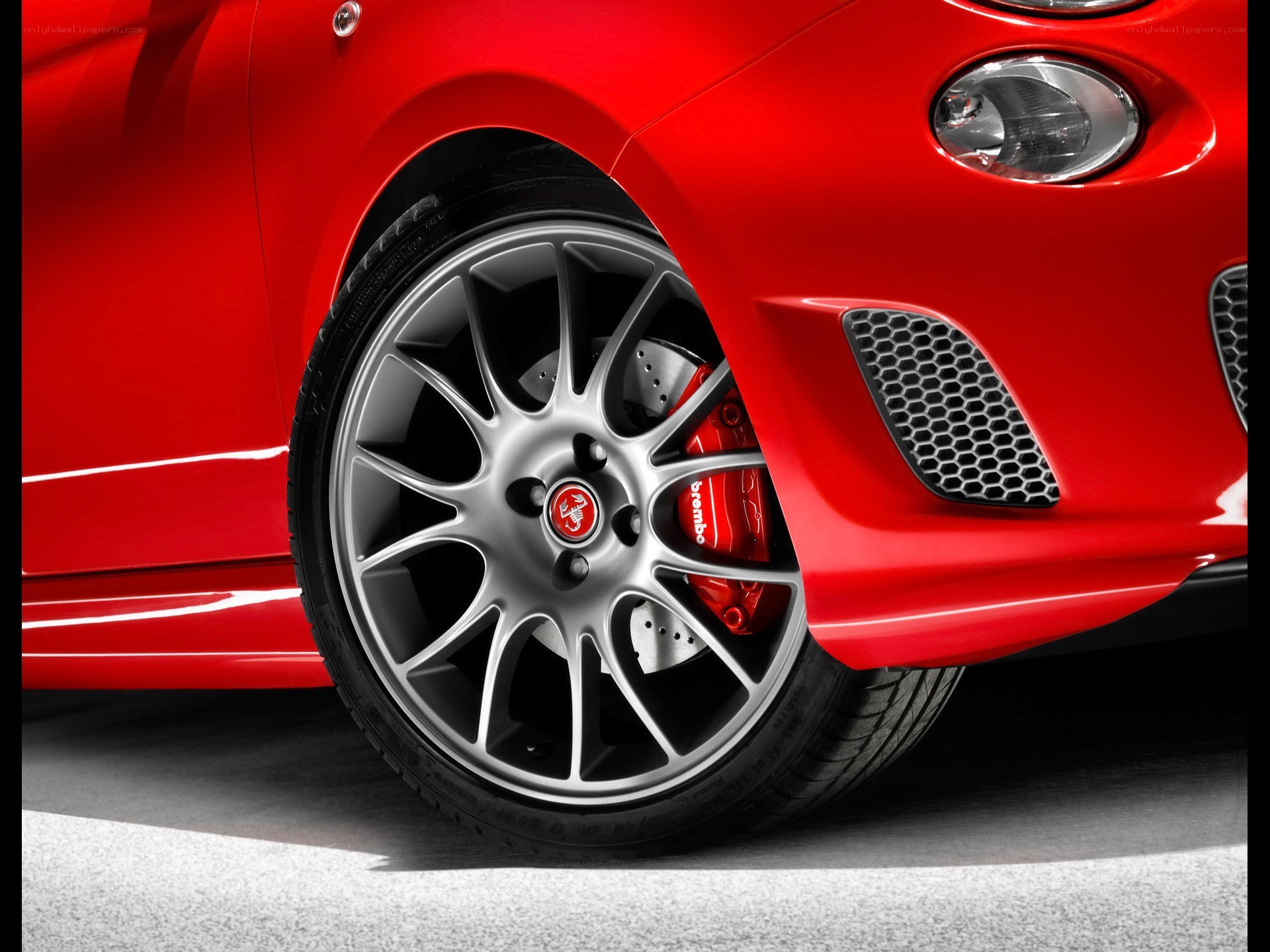 red car wheel detail