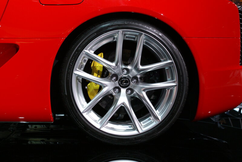 Red Car Wheel — Dramatic, Photograph, Brake