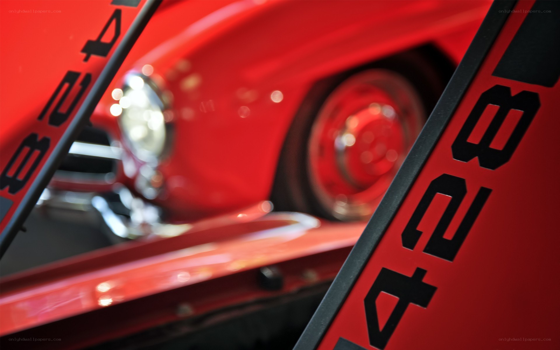 Red car with '428' branding