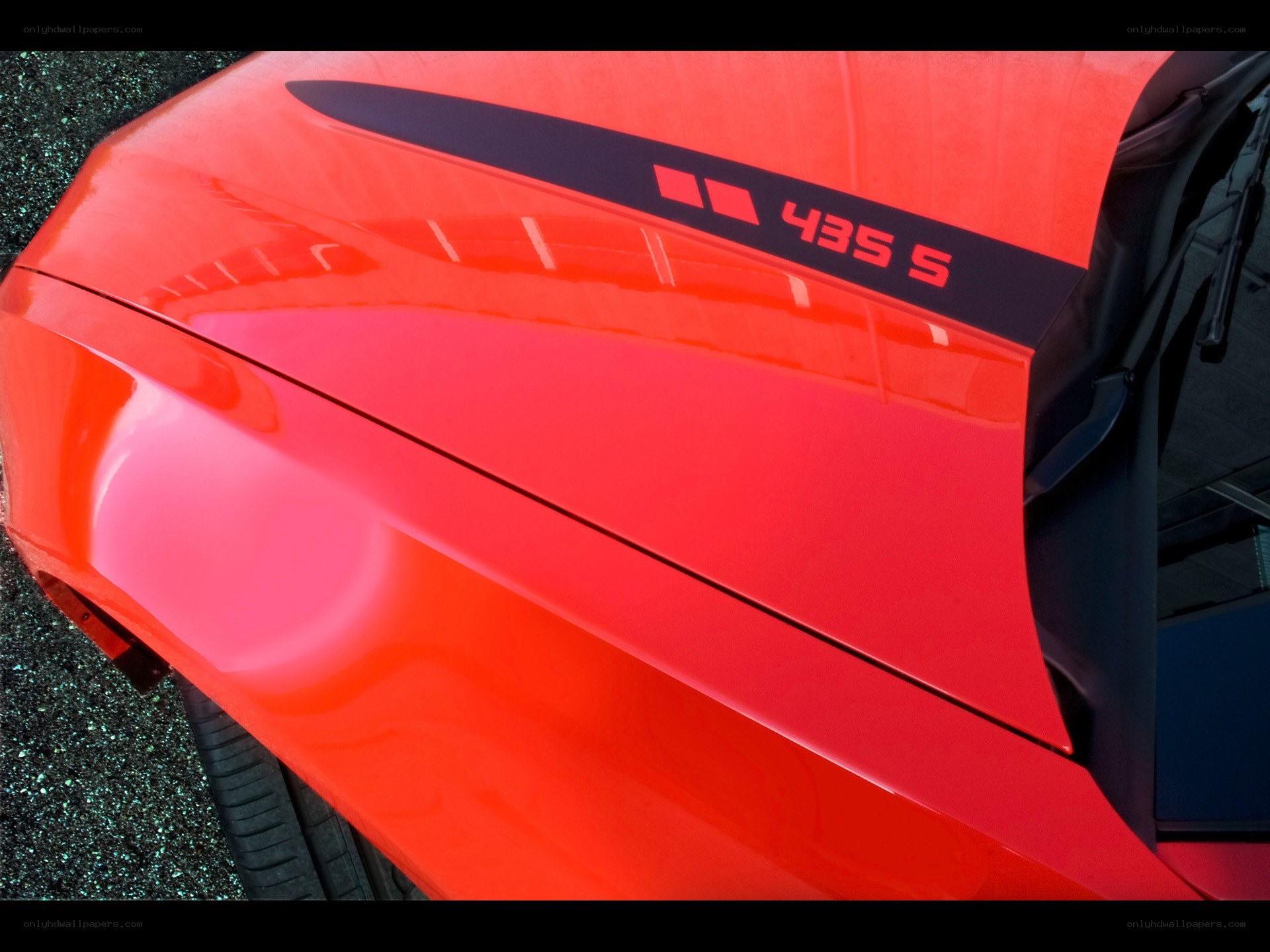 Red car with 435 S badge