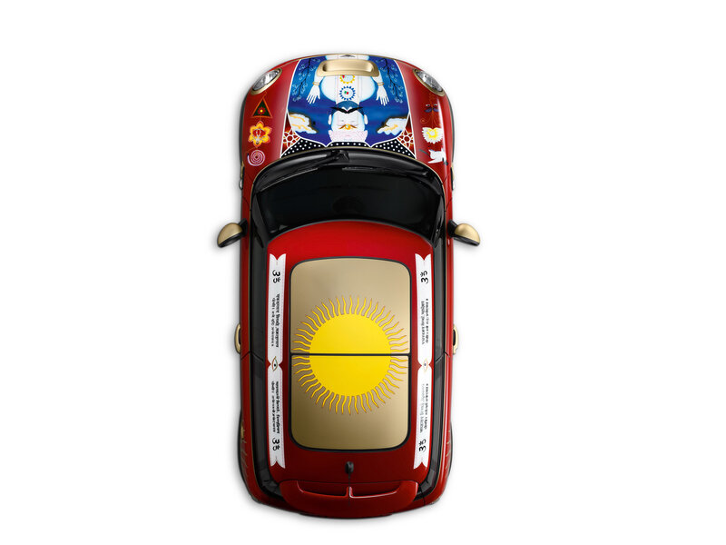 Red Car with Artwork