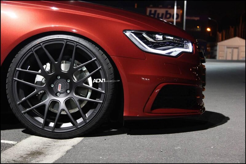 Red car with black wheels