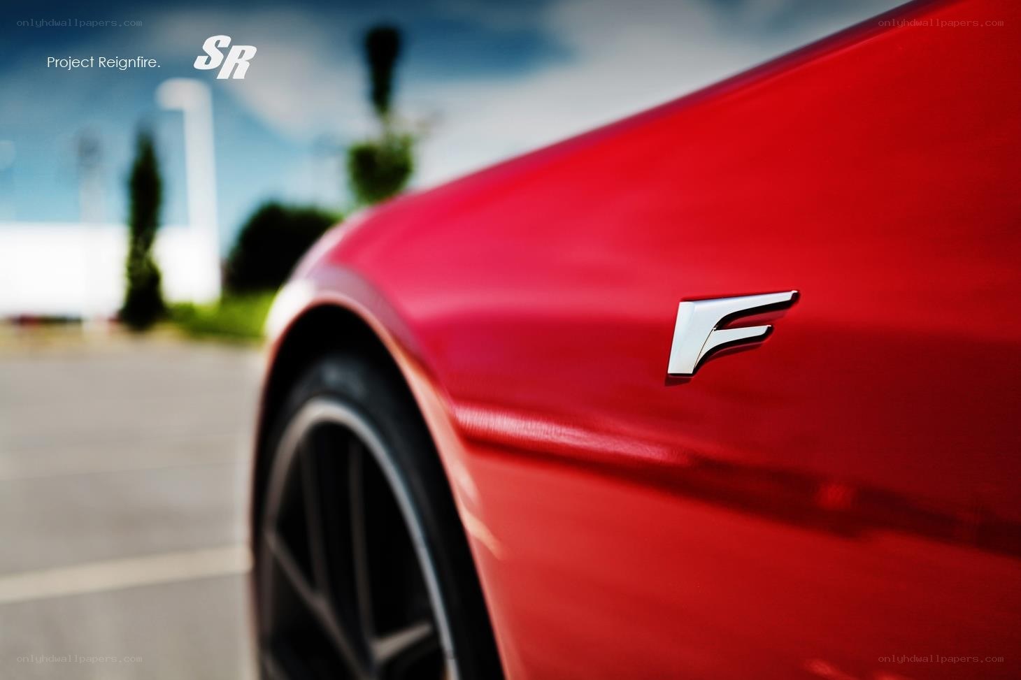 Red car with F badge