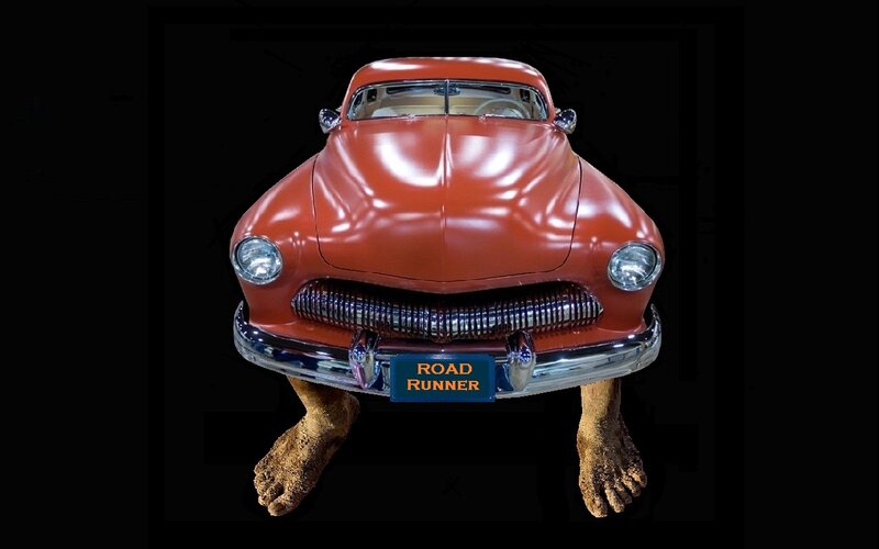 Red Car with Feet